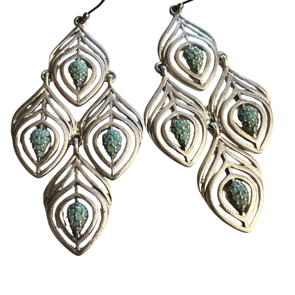 Elegant Silver and Turquoise Earrings